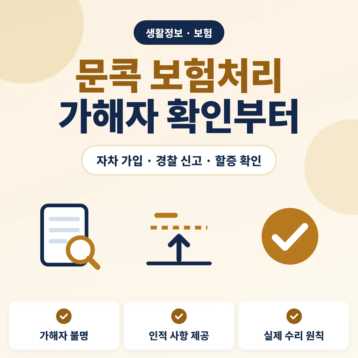 문콕 보험처리 경로와 주차 뺑소니 신고 기준 안내 이미지