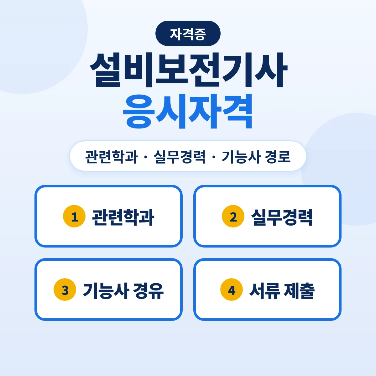 설비보전기사 응시자격: 관련학과·산업기사 경유·기능사 3년·실무 4년 10가지 경로