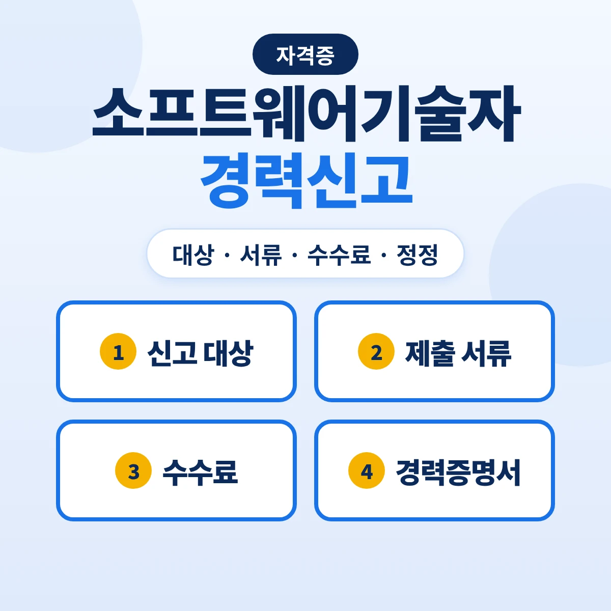 소프트웨어기술자 경력신고와 경력증명서 발급: 대상·서류·수수료·정정 절차