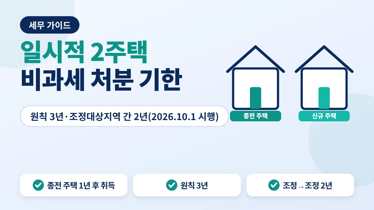 일시적 2주택 비과세 안내 이미지