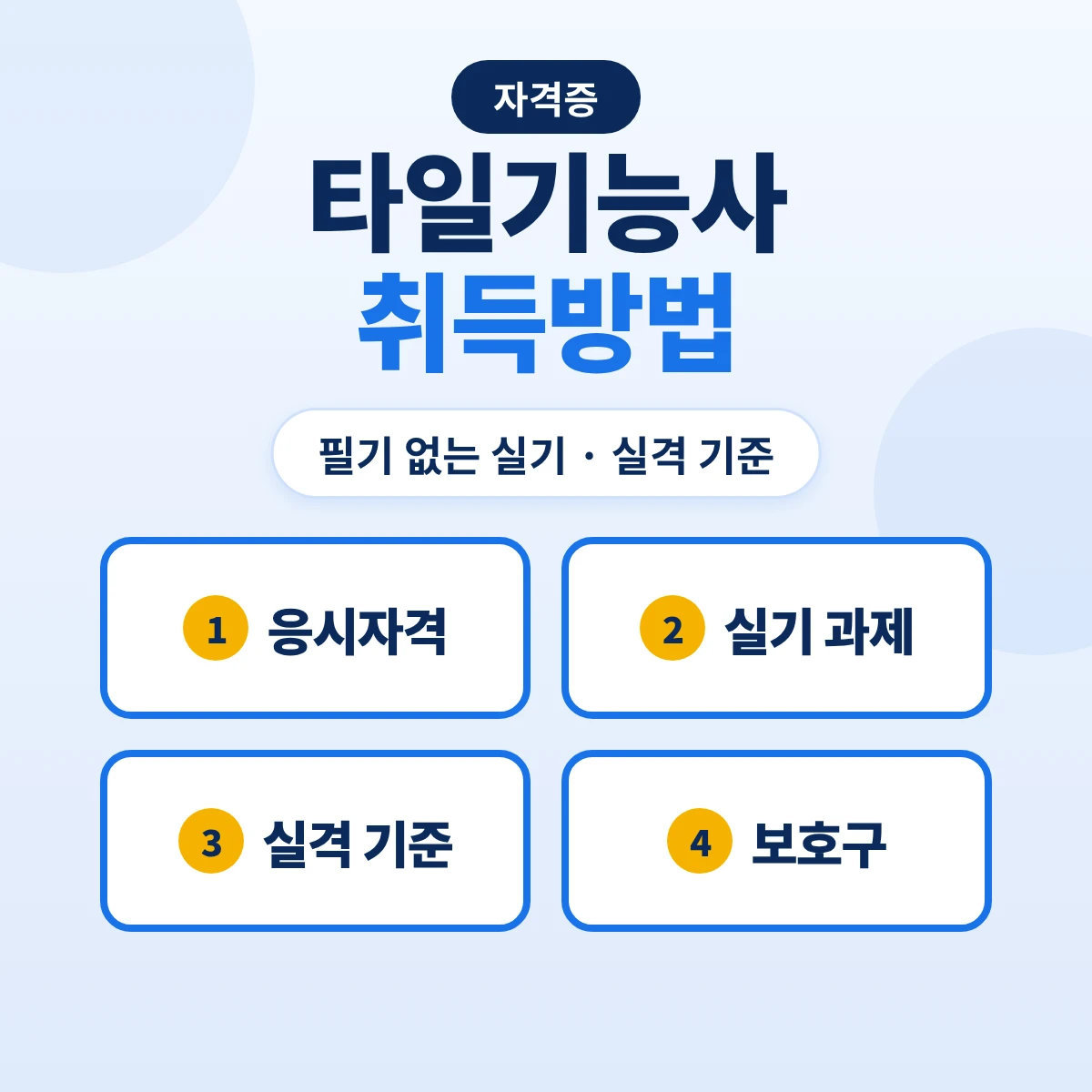 타일기능사 취득방법: 필기 없는 실기·응시자격·공개문제 실격 기준과 보호구
