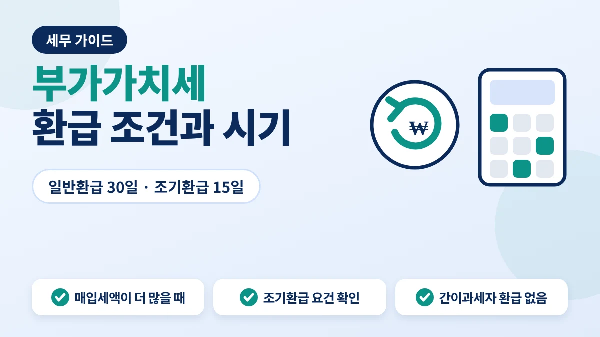 부가가치세 환급 일반환급과 조기환급 시기 비교 안내 이미지
