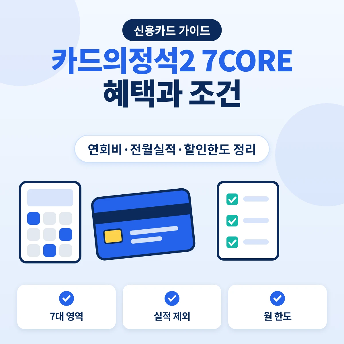 카드의정석2 7CORE 혜택 7대 생활 영역 10% 할인과 실적 구간별 한도