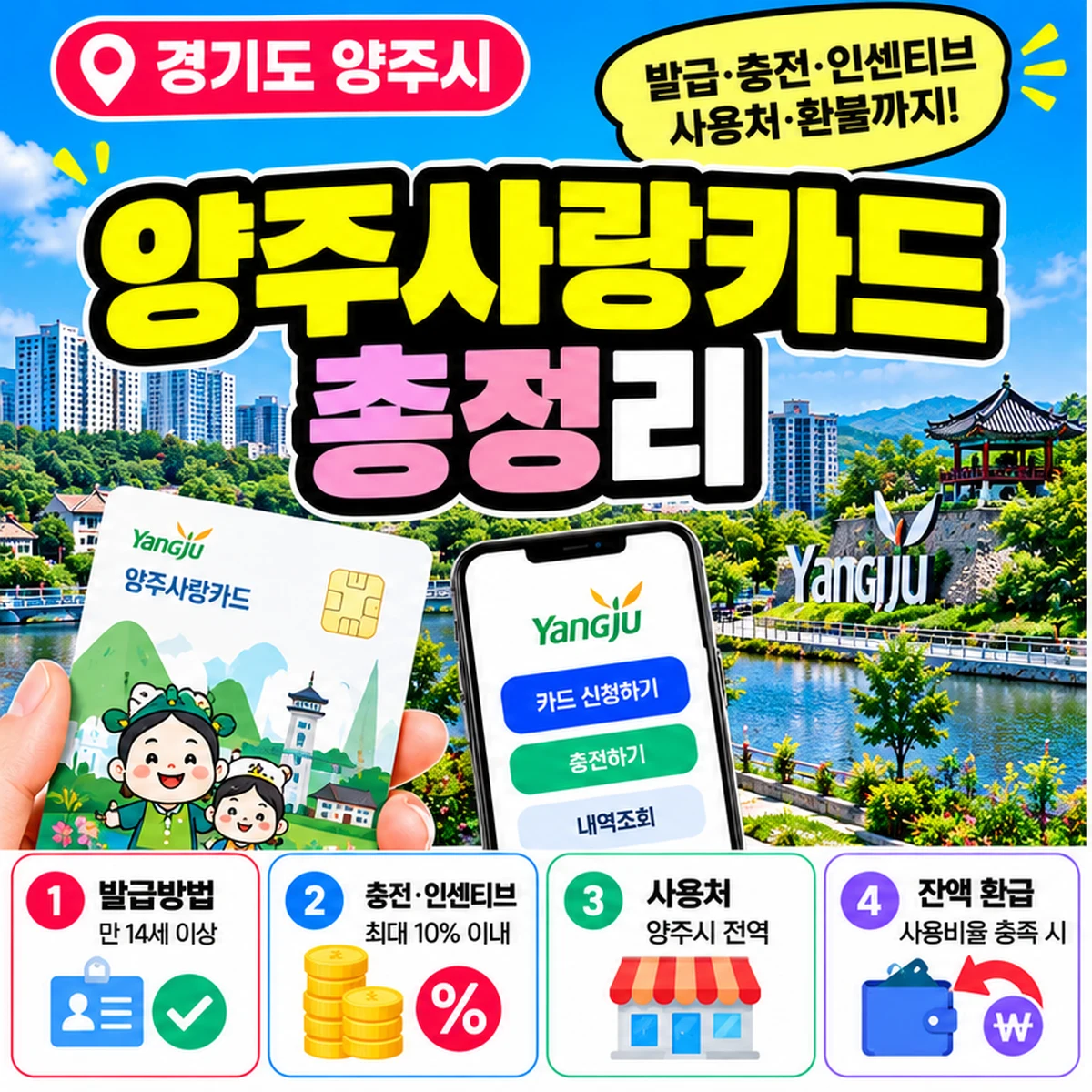 양주사랑카드 총정리 발급 충전 인센티브 사용처 잔액 환급 안내
