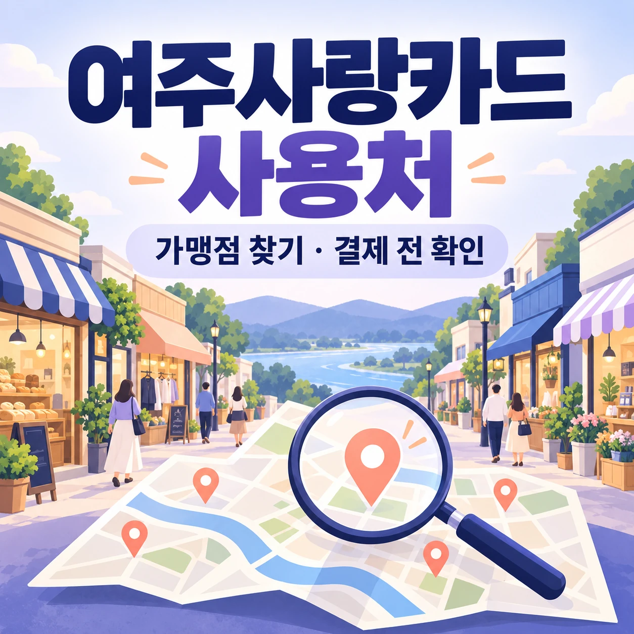 여주사랑카드 사용처 가맹점 조회 안내 일러스트