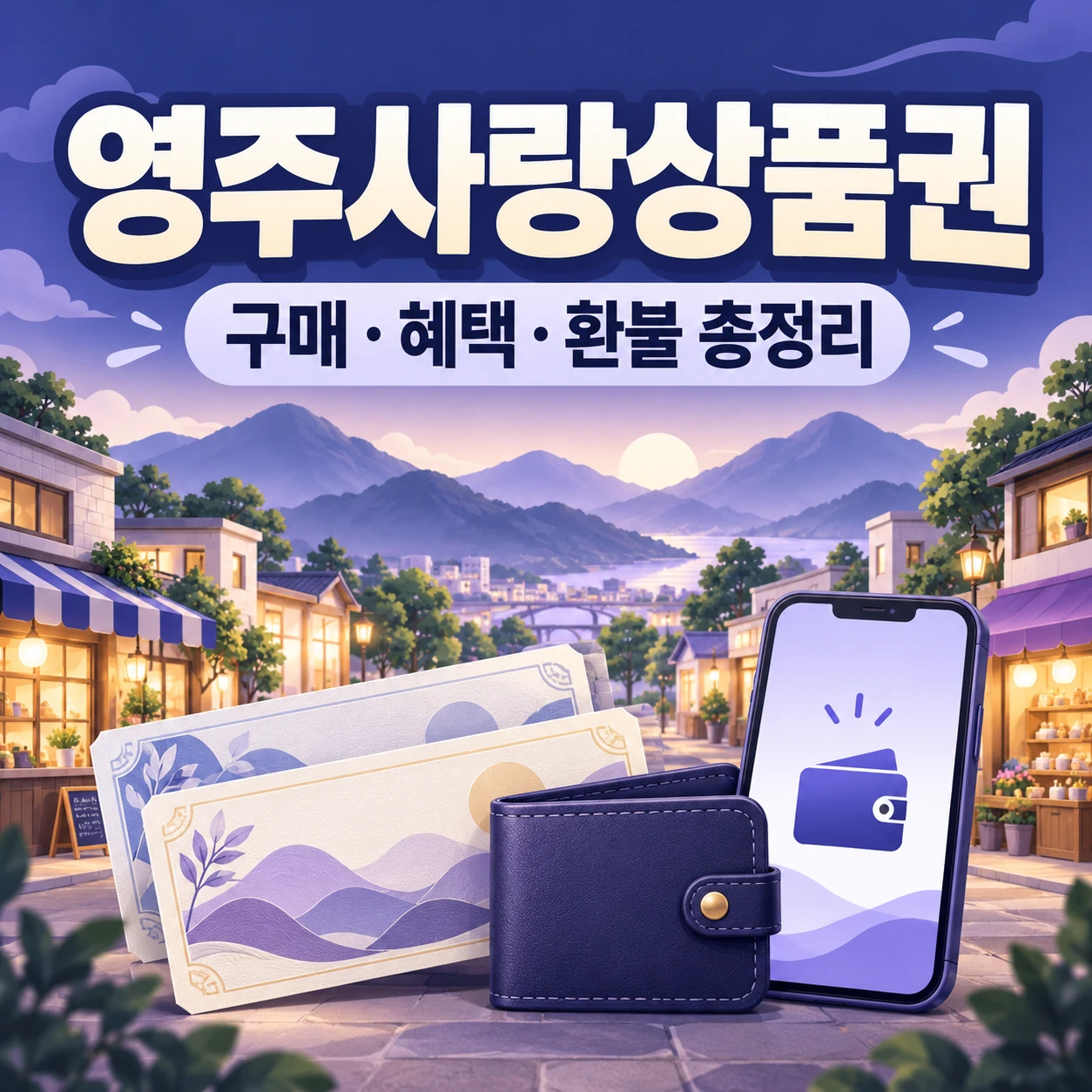 영주사랑상품권 구매·혜택·환불 안내 일러스트