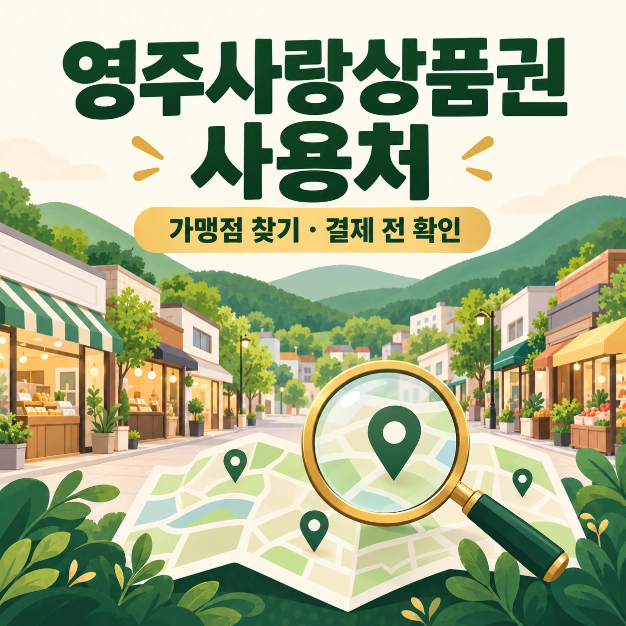 영주사랑상품권 사용처 가맹점 조회 안내 일러스트