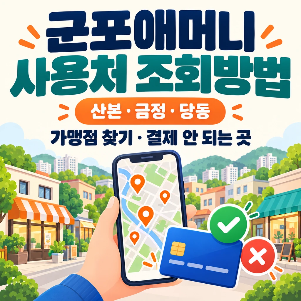 군포애머니 사용처 조회방법과 산본·금정·당동 가맹점 찾기 및 결제 안 되는 곳