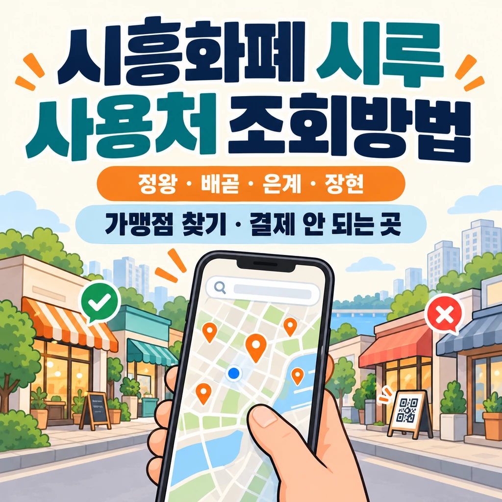시흥화폐 시루 사용처 조회방법과 정왕·배곧·은계·장현 가맹점 찾기 및 결제 안 되는 곳