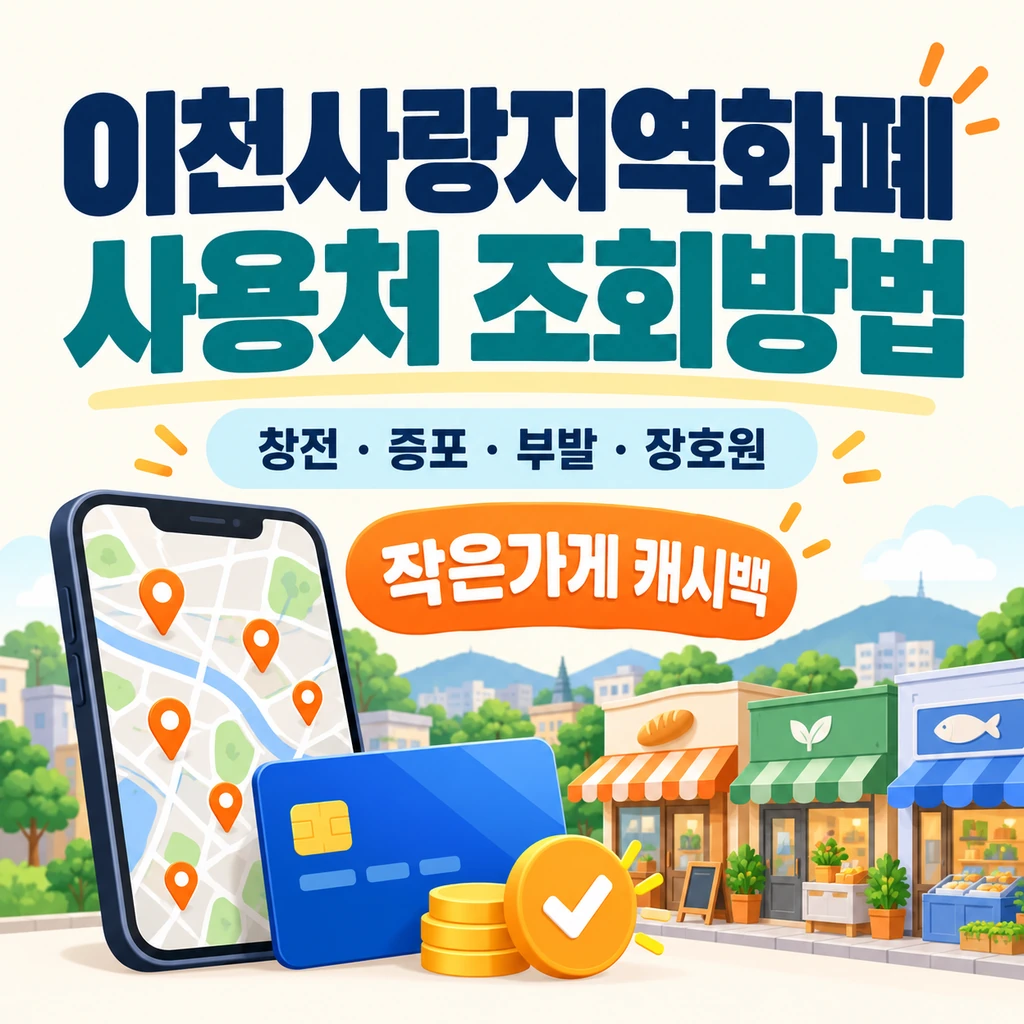 이천사랑지역화폐 사용처 조회방법과 창전·증포·부발·장호원 가맹점 찾기 및 작은가게 캐시백